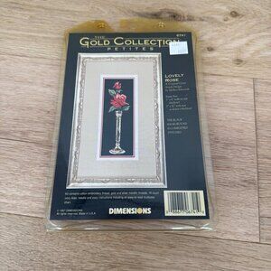 Dimensions Gold Collection Petites Cross Stitch Kit Lovely Rose Vase 6741 NEW